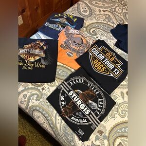 Lot of 5 Harley Davidson t shirts - Size Lage